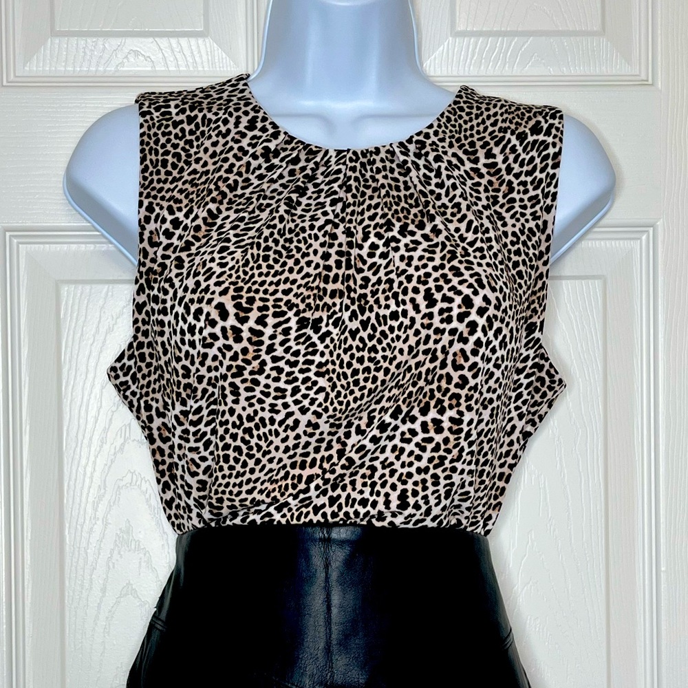 NWT CK leopard print sleeveless top